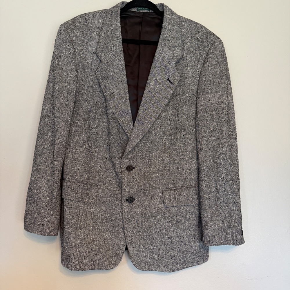 Vincenzo d'Italia Mens 40R Tweed Blazer Jacket Gray Single Breasted Sport Coat